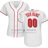 Camiseta Beisbol Mujer Cincinnati Reds Per sonalizada Blanco